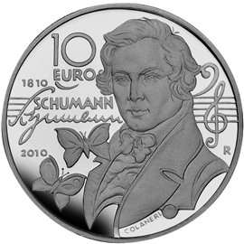 SAN MARINO 10 SILVER EURO PROOF COIN Robert Schumann 2010  