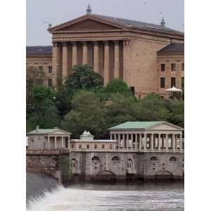The Philadelphia Museum of Art Looms Above the Fairmount Water Works 