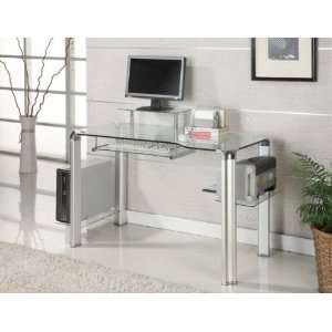  Glass Computer Desk with Tower Shelft
