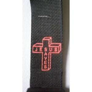  Nylon Guitar Strap with Red Jesus Saves Logo: Musical 