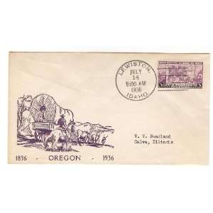   Day Cover; Oregon, Centennial, 100th Anniversary; Lewiston; Idaho