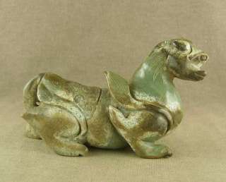 280g CHINESE JADE STATUE DRAGON WITH WING  