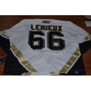  Mario Lemieux Signed Last Game Jersey 30/66 coa: Sports 