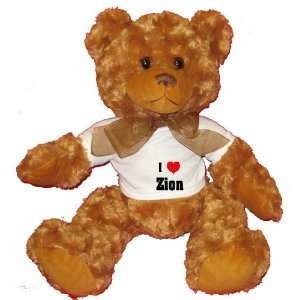   Love/Heart Zion Plush Teddy Bear with WHITE T Shirt: Toys & Games