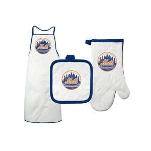  New York Mets Apron ( Oven Mitt and Potholder Set) Sports 
