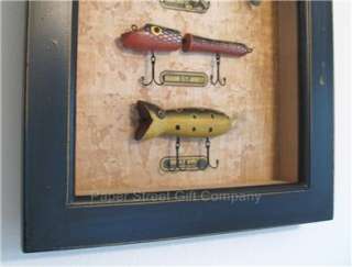 FISHING LURE Hooks Rustic Display SHADOWBOX~Outdoorsman  
