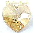 SWAROVSKI® Crystal HEART #6202~ GOLDEN SHADOW ~10mm  