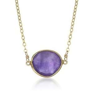   Carat Amethyst Drop Necklace In 14kt Yellow Gold and Vermeil Jewelry