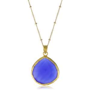 Coralia Leets Jewelry Design Long Gold Filled Deep Blue Chalcedony 