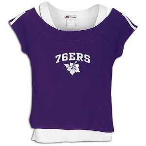  76ers 5th & Ocean Womens NBA Double Layer Tee Sports 