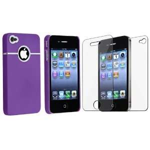  DELUXE PURPLE CASE COVER W/CHROME FOR iphone® 4 4G 4S NEW 
