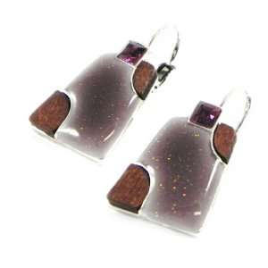    Earrings / dormeuses french touch Anamaya purple mole. Jewelry