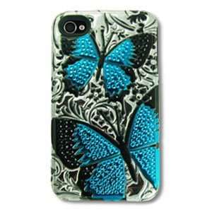   Glitz Light Weight Hard Back Cover for Iphone 4 4S, Butterflies Kisses