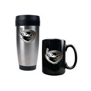 Atlanta Thrashers Stainless Steel Travel Tumbler & Black Ceramic Mug 
