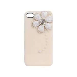  Ivory 3D Flower Pearl Bling Diamond Case Cover for iPhone 