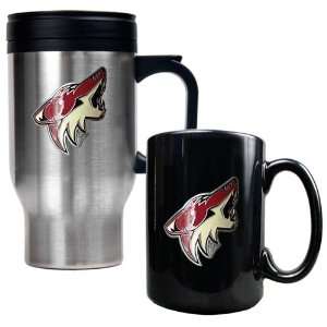  Phoenix Coyotes Travel Mug & Ceramic Coffee Mug Set 