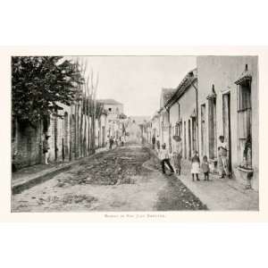 1897 Print Mexico Street San Juan Bautista Cityscape Indigenous People 