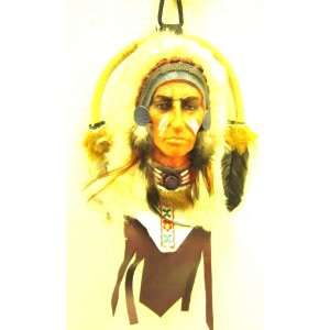  Painted Indian Chief 05 Hanging Sculpture Craftwork 