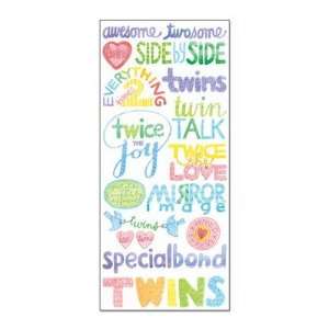  Creative Imaginations   Twins Phrases Clear Stickers 