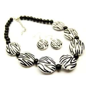  Zebra Animal Print Earrings and Necklace Set Everything 