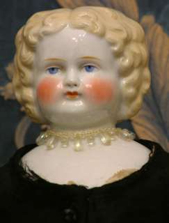   German Blond China Antique Doll Signed & Dated 7/80 A/O costume  