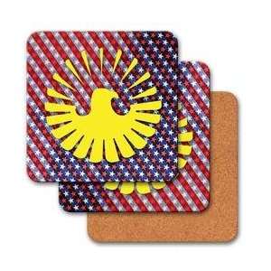     Coaster w/ 3D Lenticular image of Stars and Stripes with Animated 