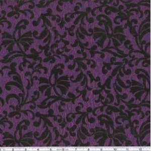  60 Wide Crinkled Flocked Taffeta Larkspur/Black Fabric 
