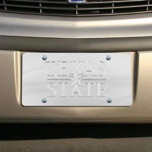 NCAA Texas State Bobcats Silver Mirrored License Plate 