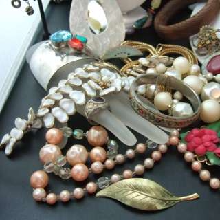 LB Parts Pieces Vintage Chunky Costume Jewelry Lot A Scrap Craft 