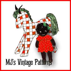 Vintage Scrap Bag Toys ~ Doll & Horse Patterns  