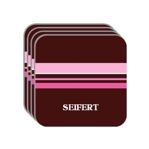 Personal Name Gift   SEIFERT Set of 4 Mini Mousepad Coasters (pink 