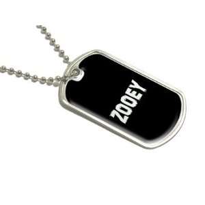  Zooey   Black   Name Military Dog Tag Luggage Keychain 