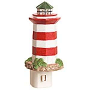 Seasons of Cannon Falls Red and White Lighthouse Night Light   5.5 