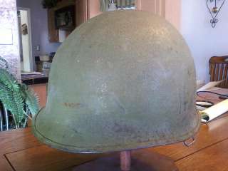 WWII WW2 US Army USMC M 1 Helmet   Schlueter, Rear Seam  