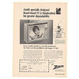  1967 Zenith Homeview Motel Hotel TV Television Print Ad 