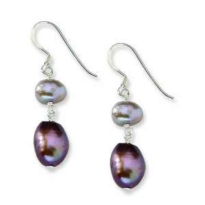  Sterling Silver Light Purple and Brown Cultured Freshwater 