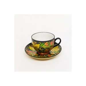  Coffee Cup and Saucer   Khokhloma Porcelain Everything 