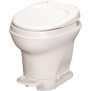 RV Aqua Magic Hand Flush Toilet Motorhome Bathroom Waste High Toilet 