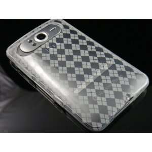  CLEAR TPU Crystal Gel Check Design Skin Cover Case for HTC 
