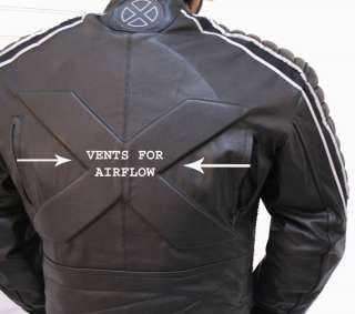 MEN Motorcycle Leather Jacket Racing Leathers Armor  