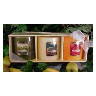  Fruit Scented Pillar Gift Sets (3 Pack Wrapped)