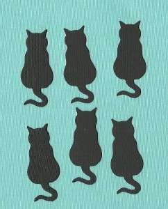 Lot of 6 Cottage Cutz Silhouette Cat Die Cuts Small  