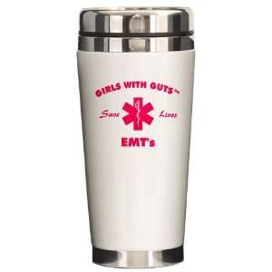  EMT Save Lives Pink Emt Ceramic Travel Mug by  