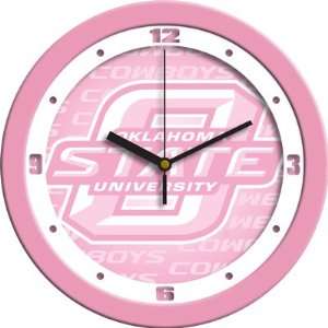  Oklahoma State Cowboys 12 Pink Wall Clock: Home & Kitchen