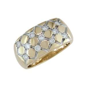  Hadar   size 11.50 14K Gold Wide Diamond Band Jewelry