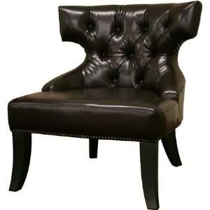  Baxton Studio Taft Dark Brown Leather Club Chair