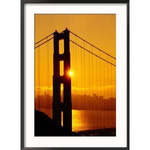  Gate Bridge Silhouetted by Sun Behind, San Francisco, California 