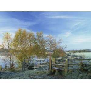  and Stile Near Horseshoe Lake on a Frosty Autumn Morning, Sandhurst 