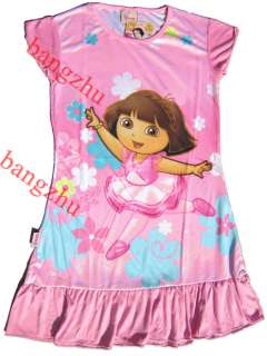 Pink Cute Dancing Dora Girls Night Dress Gown Pajamas Clothes DR02 