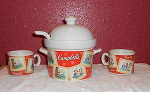 2003 Campbell Soup Tureen and Mugs  